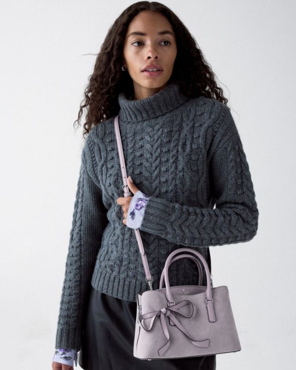 Kate Spade Outlet Thompson Street Bows Suede Small Satchel Bag - Preorder