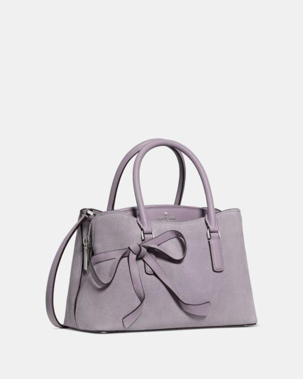 Kate Spade Outlet Thompson Street Bows Suede Small Satchel Bag - Preorder