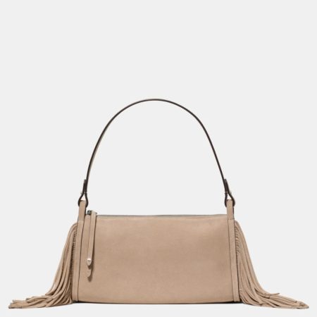 Kate Spade Outlet Rue Fringed Suede Shoulder Bag - Preorder — Timeless Taupe