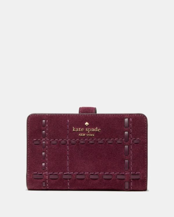 Kate Spade Outlet Woven Suede Medium Compact Wallet - Preorder