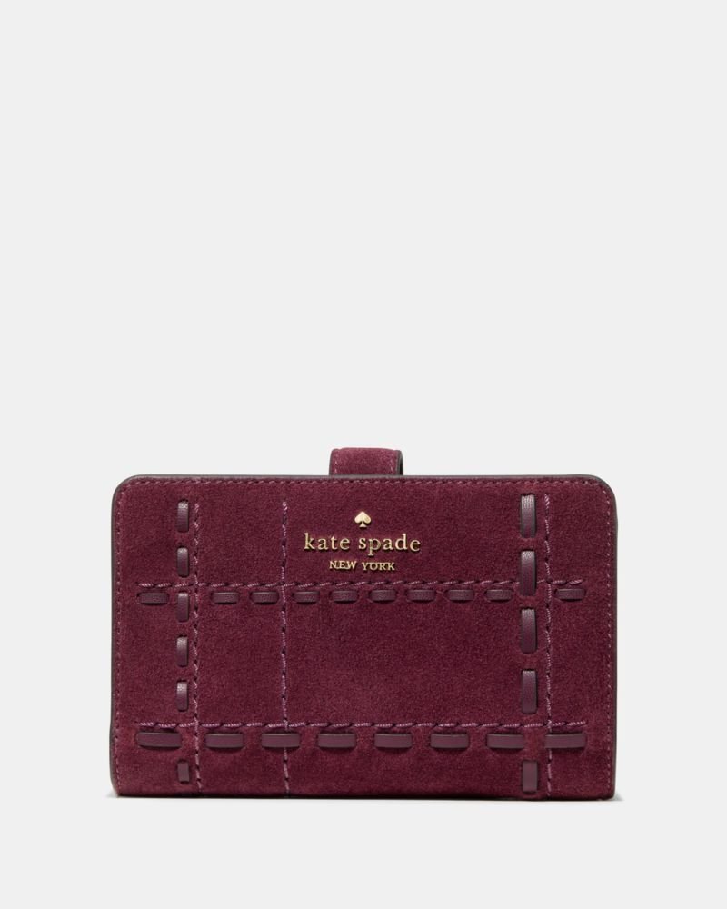 Kate Spade Outlet Woven Suede Medium Compact Wallet - Preorder