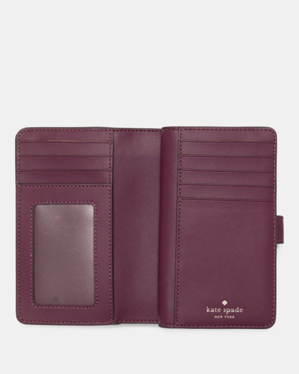 Kate Spade Outlet Woven Suede Medium Compact Wallet - Preorder