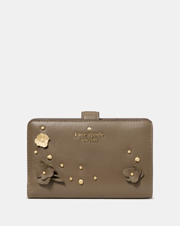 Kate Spade Outlet Smooth Embellishment Medium Compact Wallet - Preorder