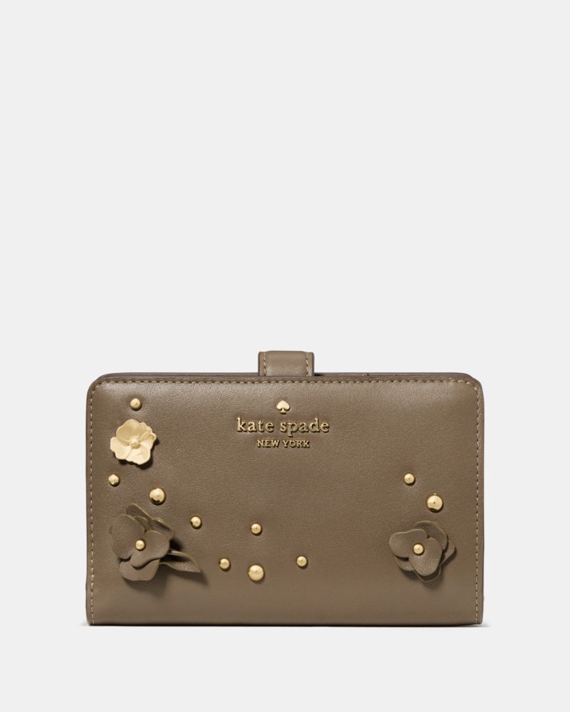 Kate Spade Outlet Smooth Embellishment Medium Compact Wallet - Preorder