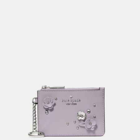 Kate Spade Outlet Smooth Embellishment Key Ring Card Holder - Preorder — Icy Lavender