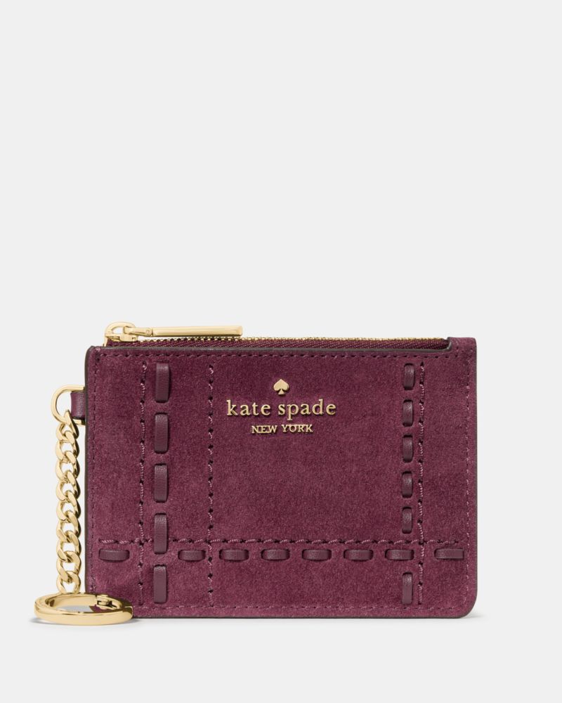 Kate Spade Outlet Woven Suede Key Ring Card Holder - Preorder