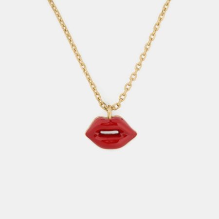 Kate Spade Outlet Caviar And Crimson Lips Pendant - Preorder — Red