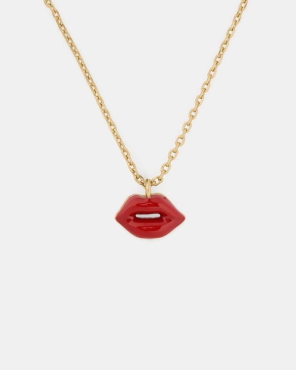 Kate Spade Outlet Caviar And Crimson Lips Pendant - Preorder