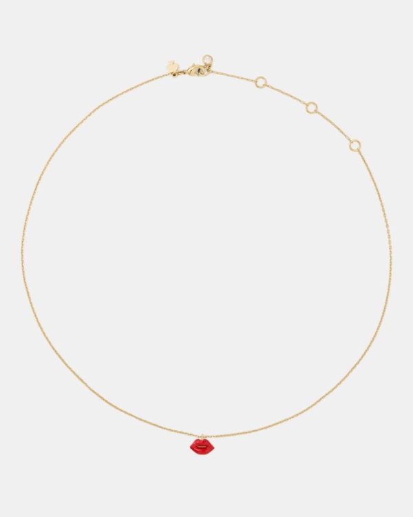 Kate Spade Outlet Caviar And Crimson Lips Pendant - Preorder