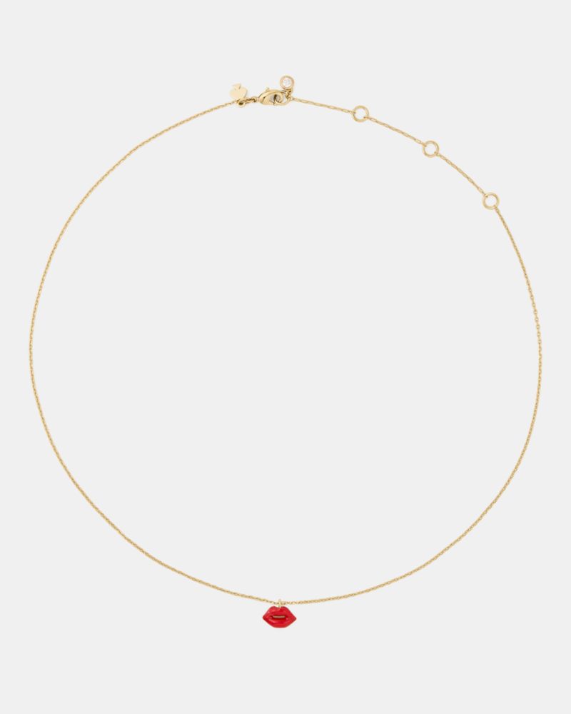 Kate Spade Outlet Caviar And Crimson Lips Pendant - Preorder