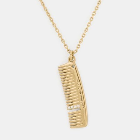 Kate Spade Outlet Caviar And Crimson Comb Pendant - Preorder — Gold