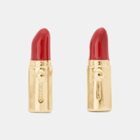 Kate Spade Outlet Caviar And Crimson Lipstick Studs - Preorder — Red