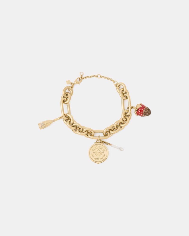 Kate Spade Outlet Caviar And Crimson Charm Bracelet - Preorder