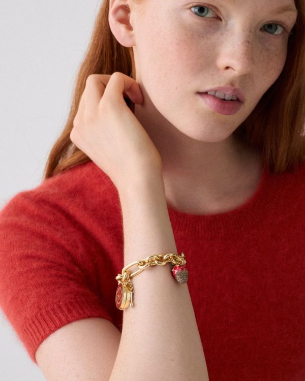Kate Spade Outlet Caviar And Crimson Charm Bracelet - Preorder