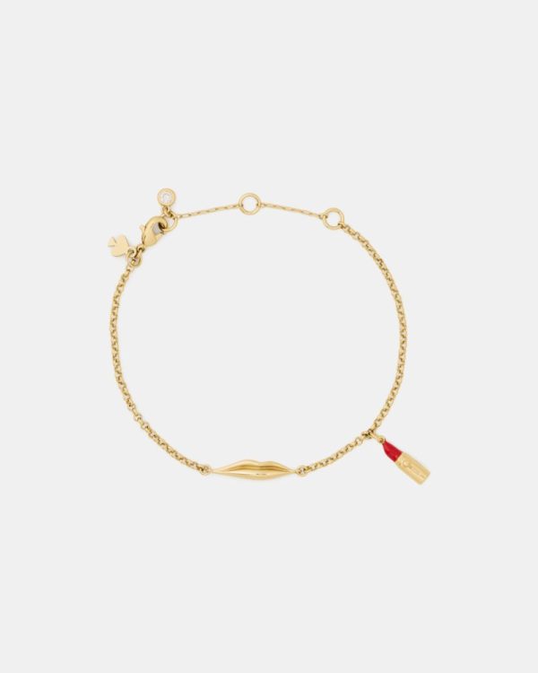 Kate Spade Outlet Caviar And Crimson Lipstick Line Bracelet - Preorder