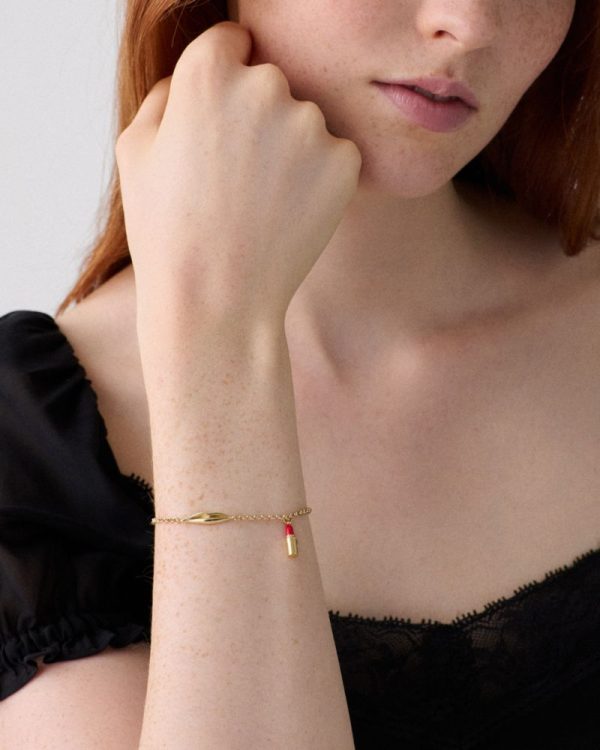 Kate Spade Outlet Caviar And Crimson Lipstick Line Bracelet - Preorder