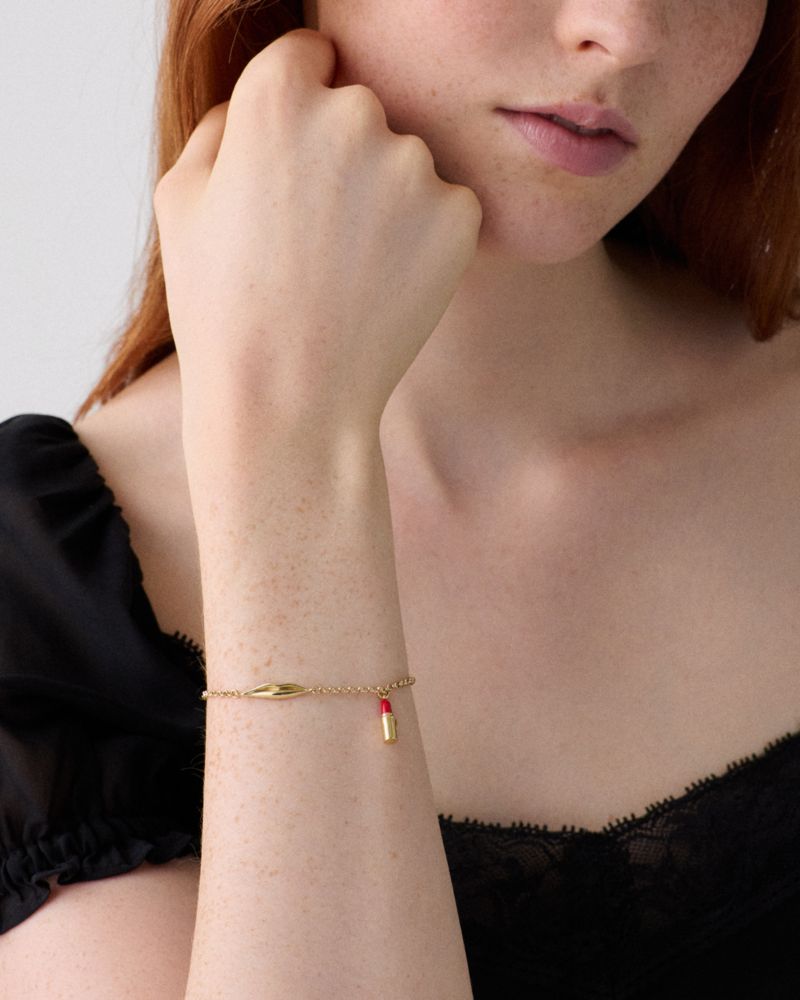 Kate Spade Outlet Caviar And Crimson Lipstick Line Bracelet - Preorder