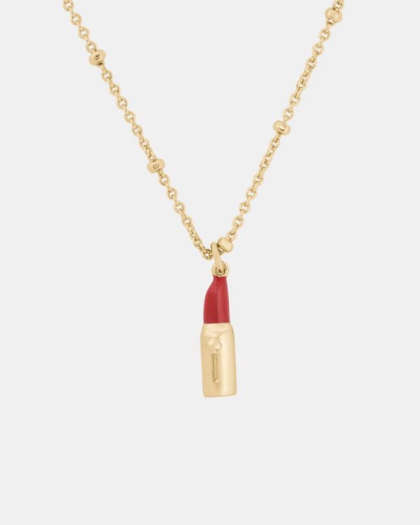 Kate Spade Outlet Caviar And Crimson Lipstick Pendant - Preorder