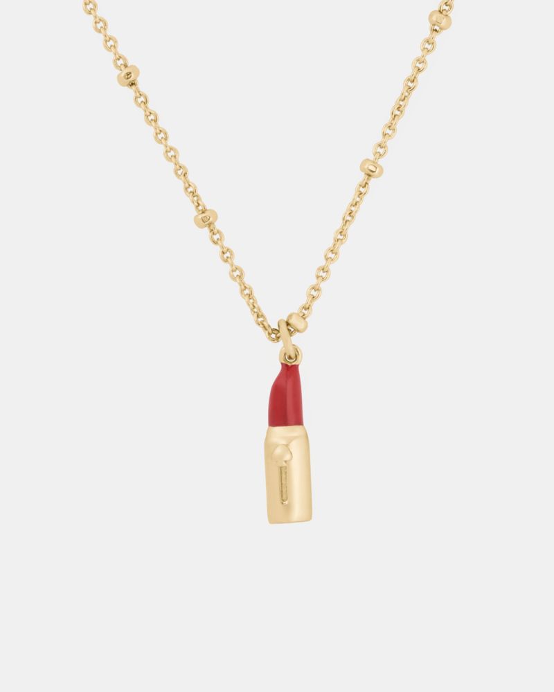 Kate Spade Outlet Caviar And Crimson Lipstick Pendant - Preorder