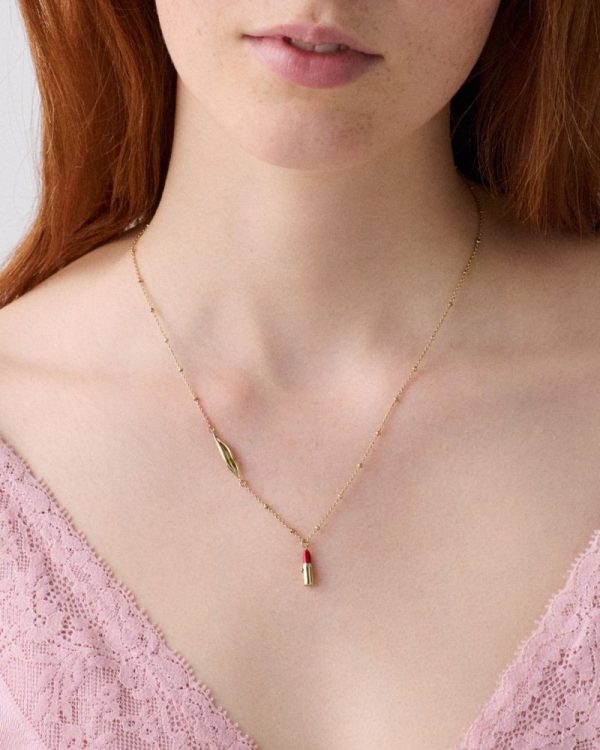 Kate Spade Outlet Caviar And Crimson Lipstick Pendant - Preorder