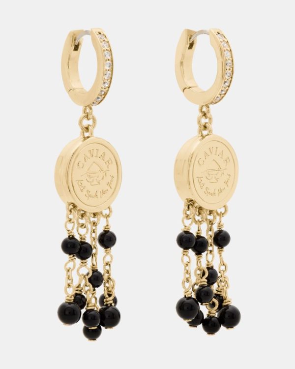 Kate Spade Outlet Caviar And Crimson Caviar Drop Huggies - Preorder