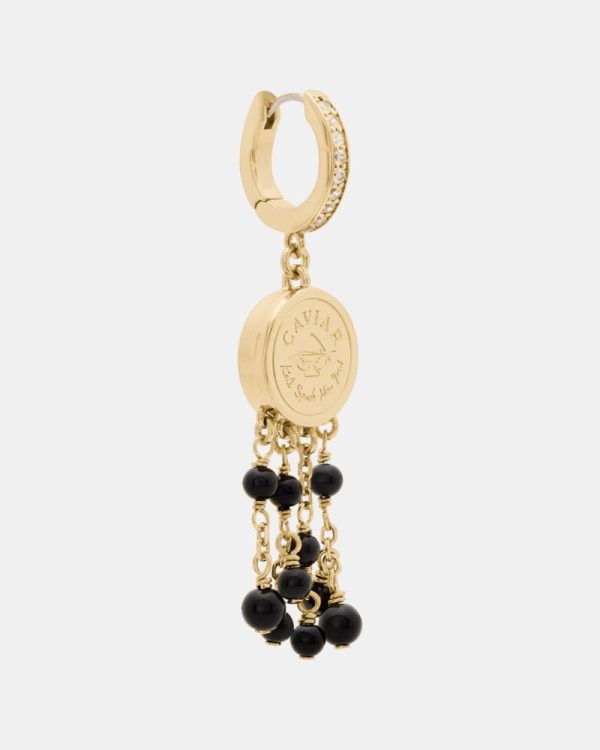 Kate Spade Outlet Caviar And Crimson Caviar Drop Huggies - Preorder