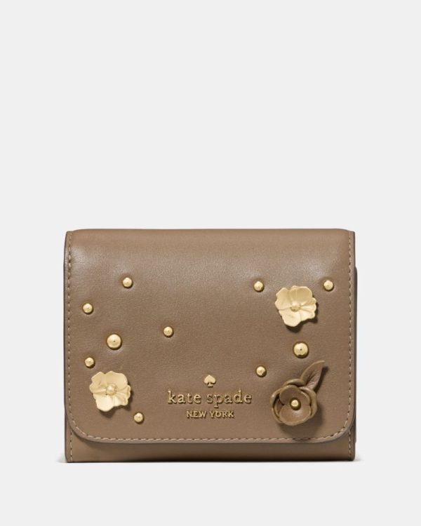Kate Spade Outlet Smooth Embellishment Small L-Zip Flap Wallet - Preorder
