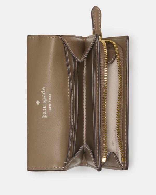 Kate Spade Outlet Smooth Embellishment Small L-Zip Flap Wallet - Preorder