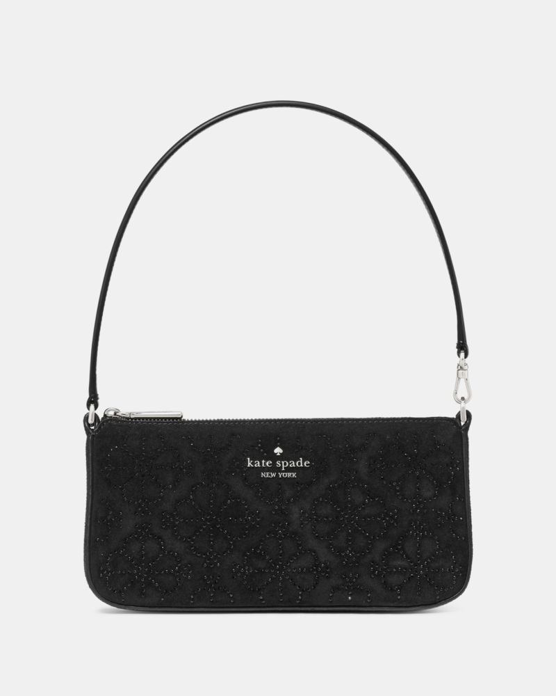 Kate Spade Outlet Gemini Spade Flower Crystal Suede Mini Bag - Preorder