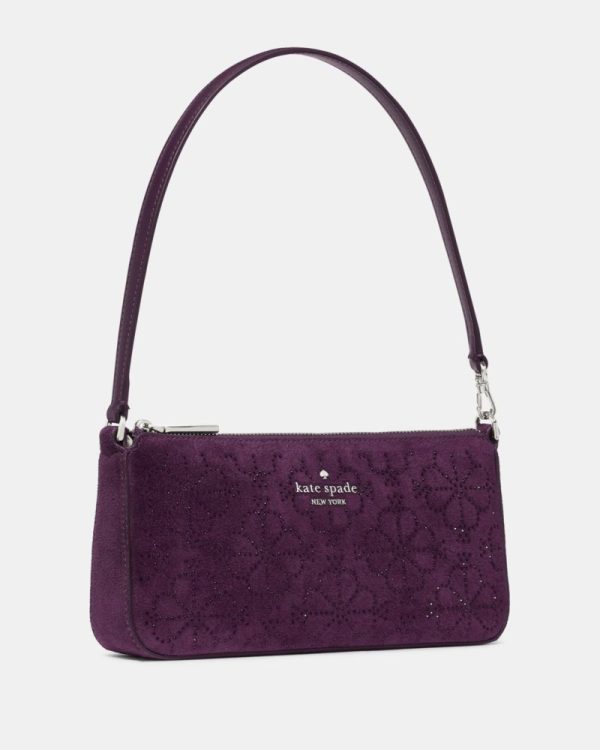 Kate Spade Outlet Gemini Spade Flower Crystal Suede Mini Bag - Preorder