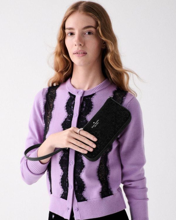 Kate Spade Outlet Gemini Spade Flower Crystal Suede Mini Bag - Preorder