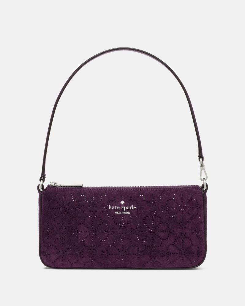 Kate Spade Outlet Gemini Spade Flower Crystal Suede Mini Bag - Preorder