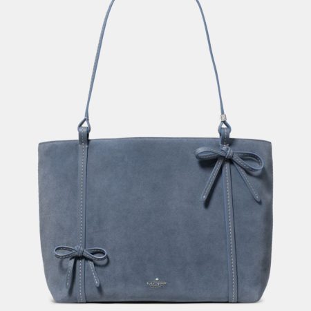Kate Spade Outlet Marlowe Bow Suede Tote Bag - Preorder — Cinder Grey