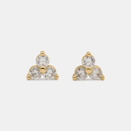 Kate Spade Outlet You're A Gem Trio Stone Studs - Preorder — Clear/Gold