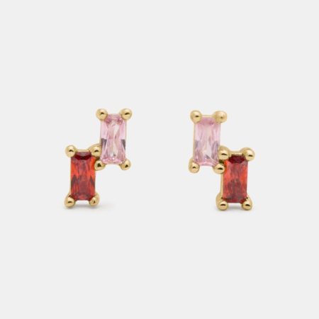 Kate Spade Outlet You're A Gem Double Baguette Studs - Preorder — Red Multi