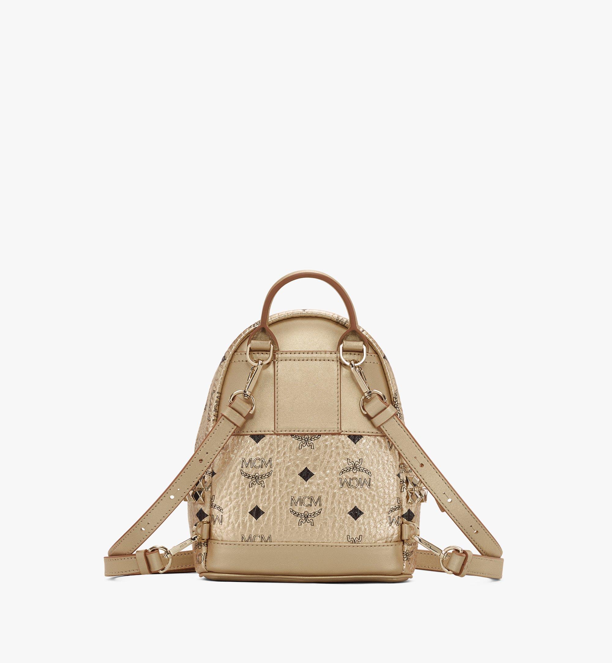 MCM Small-Medium Stark Side Studs Backpack Gold Crystal Visetos Malaysia