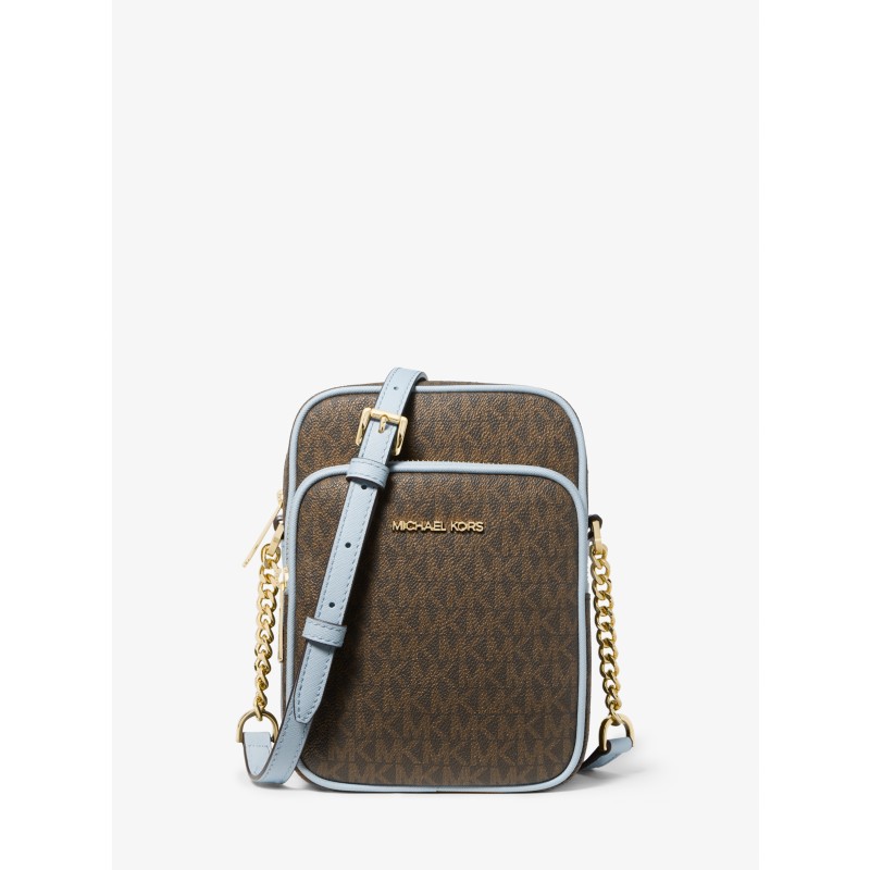Michael Kors Jet Set Travel Medium Logo Crossbody 35F1GTVC2B specific color front side interior what fits 2026